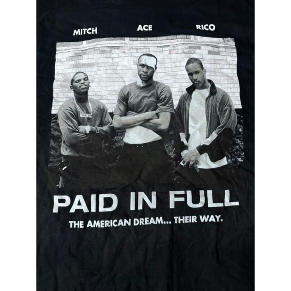 Paid In Full Movie Graphic T-Shirt Ripple Junction Mitch Ace Rico Black Mens M